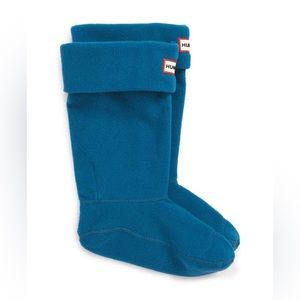 HUNTER Kids Ocean Blue Original Fleece Welly Boot Socks Liners Medium 4-6 Teal